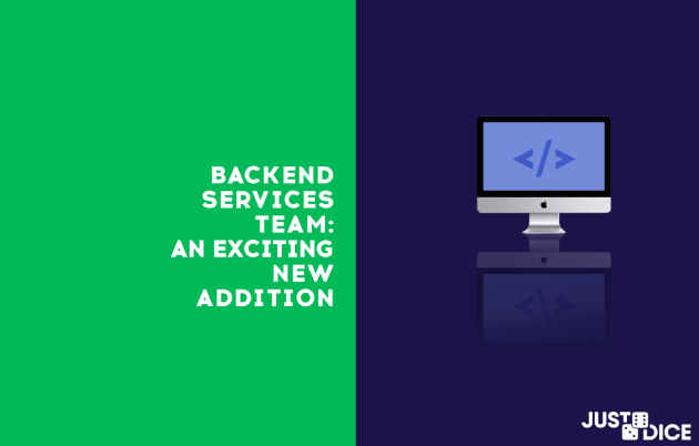 A half blue, half green image with the headline reading 'Backend Services Team: An Exciting New Addition